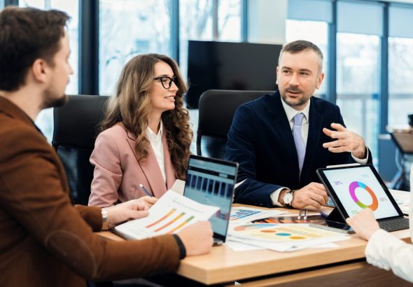 Business meeting in an office
